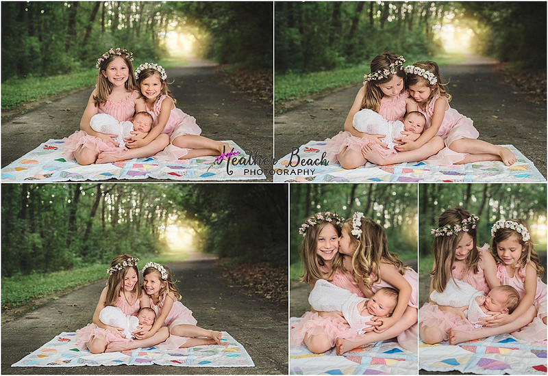 Sun Prairie newborn photographer, Sun Prairie baby photographer, outdoor newborn photography, Sun Prairie family photographer, siblings with newborn, siblings