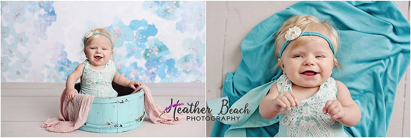 Sun Prairie baby photographer, Sun Prairie child photographer, Sun Prairie portrait photographer, Madison baby photographer, studio photos, flash photography, baby photos in Sun Prairie studio, cradle, dresses, bucket, sisters, two sisters in studio photography