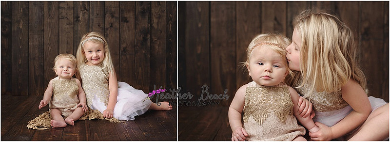 Sun Prairie baby photographer, Sun Prairie child photographer, Sun Prairie portrait photographer, Madison baby photographer, studio photos, flash photography, baby photos in Sun Prairie studio, cradle, dresses, bucket, sisters, two sisters in studio photography