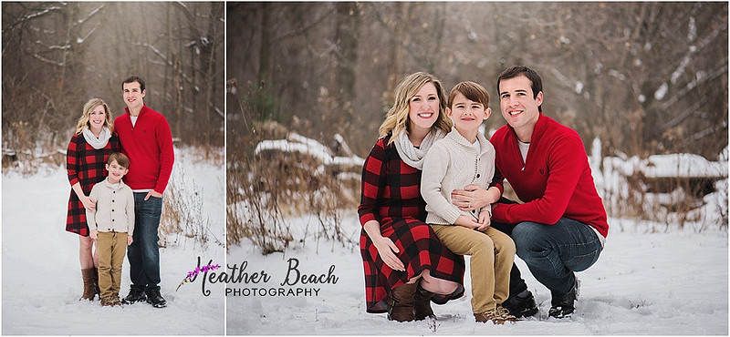 Sun Prairie family photographer, Madison family photographer, Sun Prairie portrait photographer, Sun Prairie child photographer, outdoor photography, snow portraits, snow photo session, family of 3, boy, christmas photos 