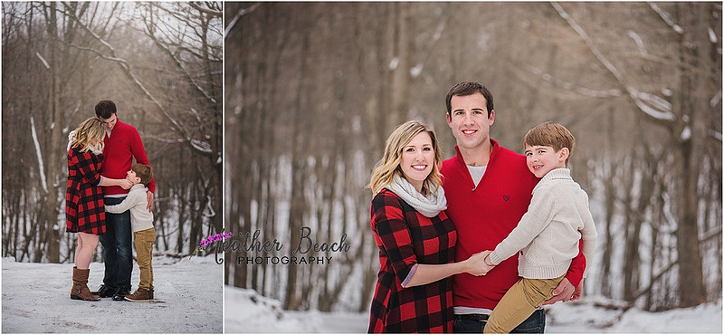 Sun Prairie family photographer, Madison family photographer, Sun Prairie portrait photographer, Sun Prairie child photographer, outdoor photography, snow portraits, snow photo session, family of 3, boy, christmas photos 